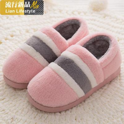 家居包跟棉拖鞋女冬季学生宿舍情侣室内家用月子保暖毛绒拖鞋男士知义(ZHIYI)