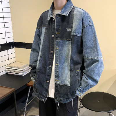 男装牛仔夹克外套男春秋季新款港风潮流情侣休闲翻领痞帅潮流夹克