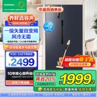 容声(Ronshen) 609升对开门冰箱 两门双变频节能一级能效CAA离子除菌净味 国补 BCD-609WD11HP