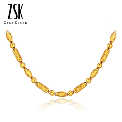 ZSK珠宝男士黄金项链竹节橄榄光珠三合一男士足金999项链男款，时尚霸气计价产品送恋人19.86克/51厘米