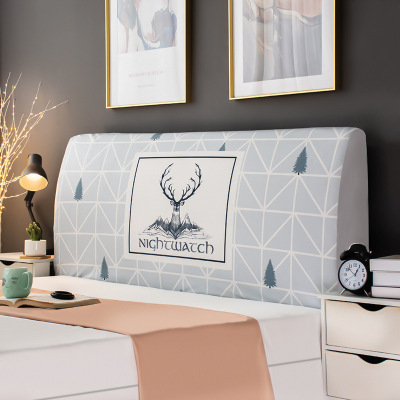 床头套罩北欧风格全包通用防尘软包保护床靠背简约现代木 森林鹿 高度50-65*长度220cm通用款