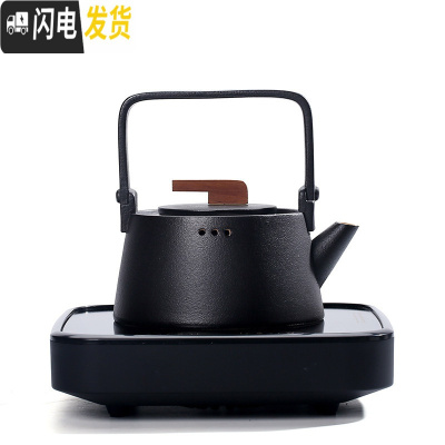 三维工匠 电陶炉煮茶器 陶瓷煮茶壶套装家用全自动煮茶炉煮水壶泡茶壶 黑陶养心壶+雅黑电陶炉茶具