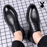 男士洞洞款皮鞋男夏季棕色新款凉鞋真皮商务正装系带镂空透气休闲