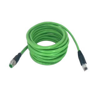 钊铖 直头连接线M12转RJ45网线4针2米