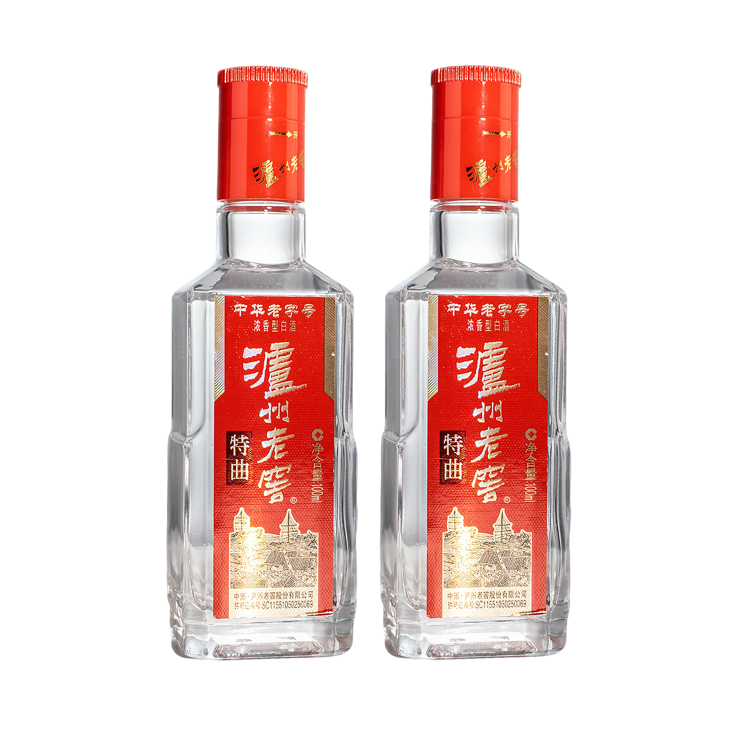 泸州老窖 特曲中华老字号 52度100ml*2 浓香型白酒