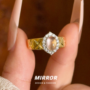 925纯银水沫玉闪亮戒指女指环尾戒小众简约个性时尚约5g BCJ3325送女朋友老婆情人节七夕生日礼物 美码6号戒指一只