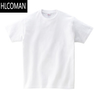HLCOMAN日系潮纯色t恤男短袖夏打底宽松基础T小领口