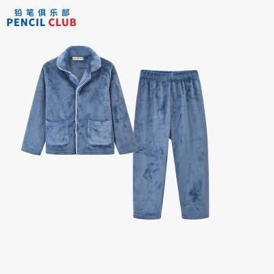 [1件3折]铅笔俱乐部童装2025冬装新款男童睡衣中大童加绒加厚家居服儿童两件套