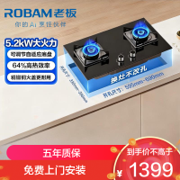 老板ROBAM 燃气灶 5.2kW 单灶具 双眼灶 燃气灶嵌入式 天然气灶JZT-22B1A (天然气)