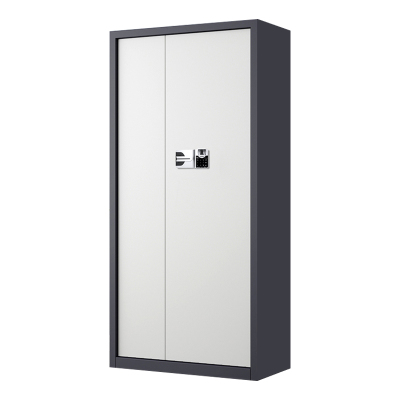 豪利特指纹电子保密柜钢制密码文件柜档案柜矮柜资料柜办公柜通门灰白色:国保指纹锁