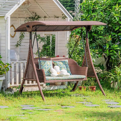 秋千户外庭院编藤摇椅阳台花园荡秋千吊椅别墅吊床双人室外秋千