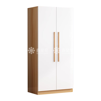 鑫星奈 XXN4022325简约木质衣柜双门衣柜衣服收纳柜 浅胡桃白门