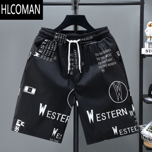 HLCOMAN短裤男薄款冰丝速干夏季潮流宽松中裤子大裤衩运动裤休闲裤五分裤