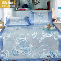 三件套可折叠席子/冰丝凉席单件0.9/1.2/1.5/1.8米单双人学生宿舍 三维工匠凉席/凉枕