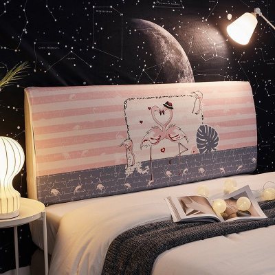 北欧床头罩套全包软包防尘罩床靠背罩保护套1.8米1.5m弹力 两小无猜 长220cm[床头高50cm-65cm以内适用]