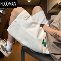 HLCOMAN字母提花短裤男款夏季美式潮牌宽松休闲运动裤子男生五分冰丝裤子