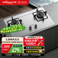 万和 一级能效5.2kW大火力 家用台式嵌入式燃气灶具 双眼灶 不锈钢 JZT-B9B50(天然气)