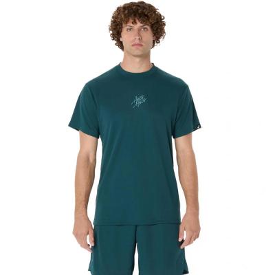 亚瑟士(ASICS)男士运动短袖T恤速干透气logo印花跑步训练户外上衣