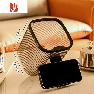 三维工匠桌面垃圾桶家用客厅茶几嗑瓜子追剧器书桌透明纸篓迷你小垃圾篓