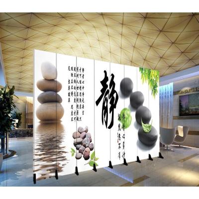定制LOGO屏风隔断客厅玄关酒店办公室折叠移动装饰背景墙折屏 7扇夹板(2.8米宽1.8米高)