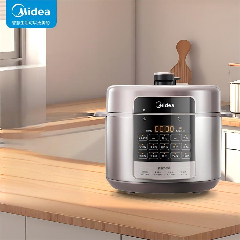 美的(Midea)电压力锅6L特色饺子功能去腥提鲜一锅双胆十大菜单大屏易操作高压锅MY-E6410