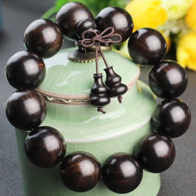 天然黑檀手串檀香乌木佛珠手链黑黄檀紫光檀男女饰品厂家直销送女朋友老婆情人节七夕生日礼物