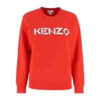 高田贤三(Kenzo)红色长袖棉质徽标印花运动卫衣女款舒适百搭配色