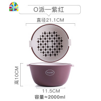 北欧双层洗菜盆厨房塑料洗水果菜篮子淘菜筐水果盘客厅家用 FENGHOU 浅灰2件套洗菜篮洗菜篮