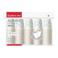 齐心 LC-306 加厚纸杯250ml 100个装 白 1包