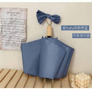 手动久合版钢骨玻纤 加厚黑胶布 实木手柄YF-S2021003 晴雨两用伞