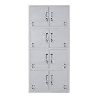 铭威盾更衣柜员工铁皮柜健身房宿舍储物柜带锁存包柜收纳柜钢制八门更衣柜