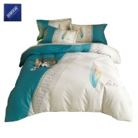 安居先森焕彩喷气全棉印花双人床四件套活性印染C1677