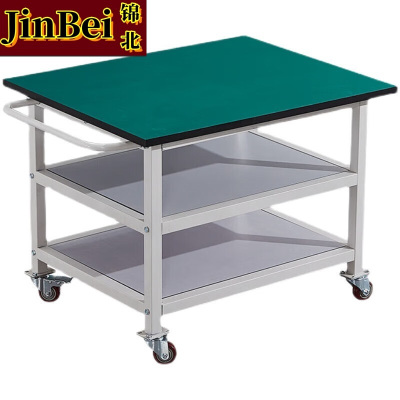 锦北三层周转车物料车防静电工作台可移动桌操作台小推车140*60*75cm