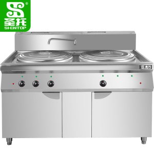 圣托(Shentop)双头50型电热煮面炉 酒店饭店保温电汤面炉 不锈钢节能煮粉煮面桶 DCF04