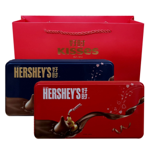 好时之吻巧克力水滴排块组合6+6铁盒礼盒装满月成品结婚喜糖