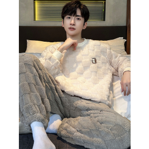 珊瑚绒睡衣男士冬季加绒加厚秋冬款2025新款法兰绒保暖家居服套装