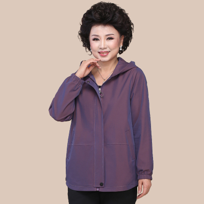 恋名媛中老年女春秋洋气风衣短款中年绣花薄款夹克上衣50岁妈妈春装外套妈妈装