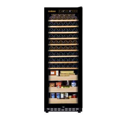 尊堡 BJ-508A 智能恒温酒柜 玻璃展示冷藏红酒柜茶叶饮料药物柜移动酒窖 黑色 层架+托盘