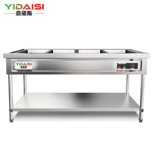 意黛斯保温售饭台保温车商用电热汤池不锈钢食堂饭堂自助餐车304款1.0mm厚含4大盒 YDS-BWSFCK3-4410
