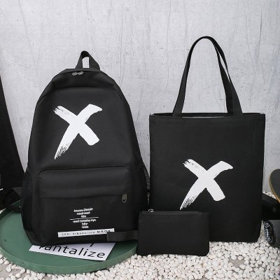 NEWLAKE双肩包帆布男士背包韩版大容量简约文艺休闲旅行电脑初中学生书包旅行包