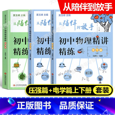 初中物理精讲精练 压强+电学篇 初中通用 [正版]复旦五浦汇丛书 从陪伴到放手 初中物理精讲精练 压强篇+电学篇 马明瑞