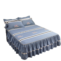 美帮汇床裙四件套款花边被套韩式风女生双人防滑灰1米2床 男