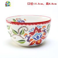 6英寸陶瓷碗面碗汤碗美式田园麦片碗大碗家用餐具 FENGHOU 奶白6英寸碗