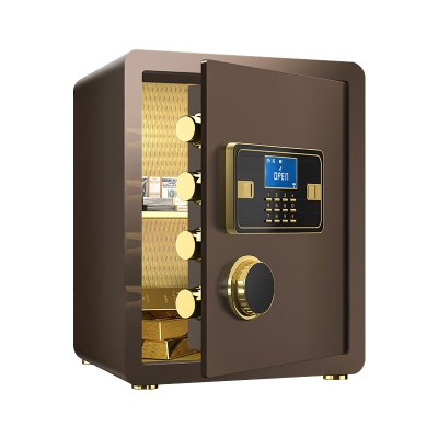 臻远ZY-NW-BXGS-17全钢实心保险柜办公防盗保险箱 高40cm咖色电子款