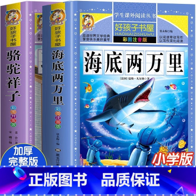 [官方正版 全2册]海底两万里+骆驼祥子 [正版] 海底两万里小学彩图完整版 学生课外阅读书籍二年级课外书一三四年级经典