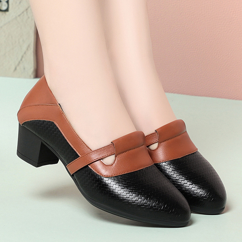 新款复古低跟小皮鞋软皮软底鞋