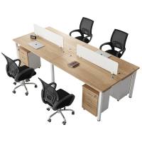 易企采 四人位含柜含椅240*120CM办公家具职员办公桌简约单人办公桌工位桌屏风卡座办公室桌椅组合