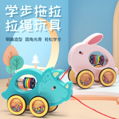 宝宝拖拉玩具古达1岁婴儿拉绳拉线牵引学步车手拉着走的玩具益智早教_刺猬大号-彩盒装