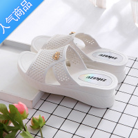 SUNTEK高跟凉拖鞋女夏季居家舒适厚底坡跟增高防滑时尚沙滩拖鞋室内外穿