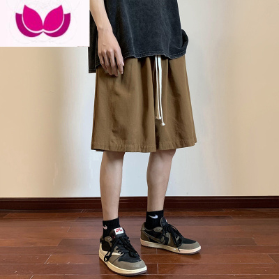 七斓日系短裤男士夏季薄款潮流牌宽松男生冰丝休闲运动速干五分中裤子